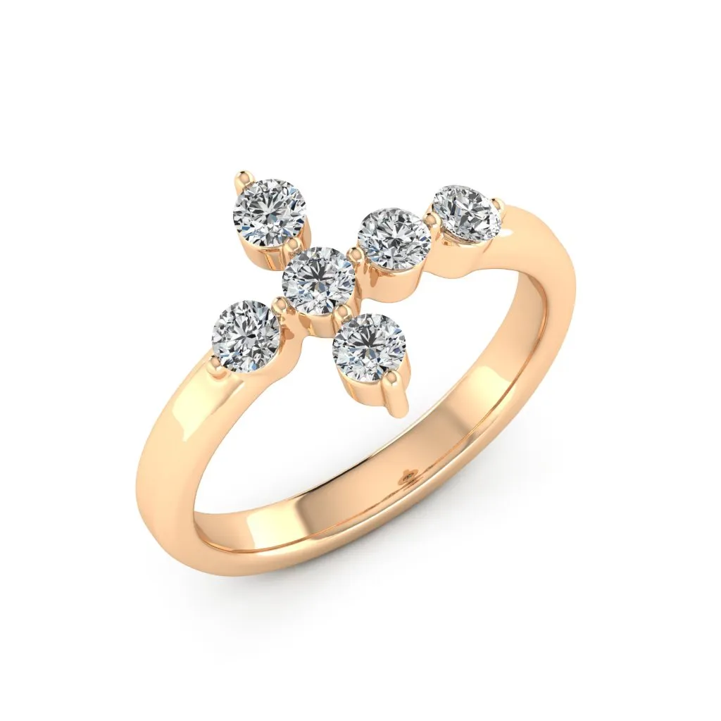 0.66 d.e.w cts Evangeline Moissanite Ring