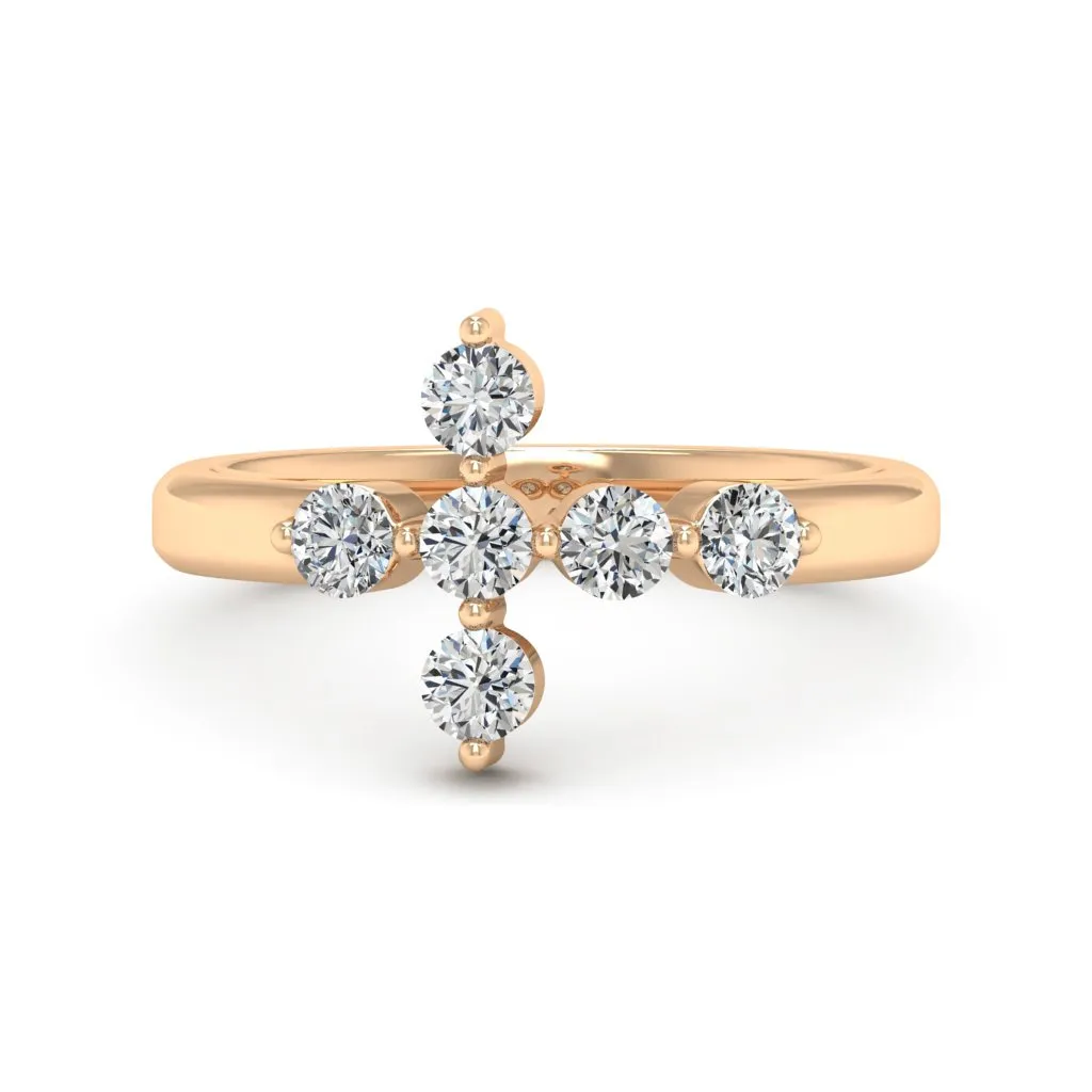 0.66 d.e.w cts Evangeline Moissanite Ring