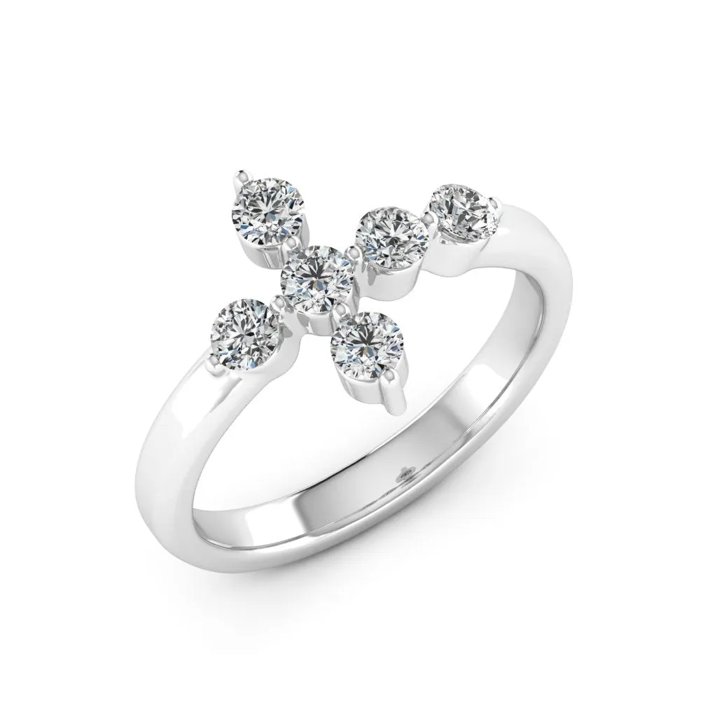 0.66 d.e.w cts Evangeline Moissanite Ring