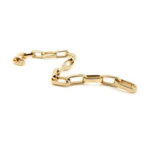 0968400708000 18KT Gold Eyelet Link Bracelet, 21cm