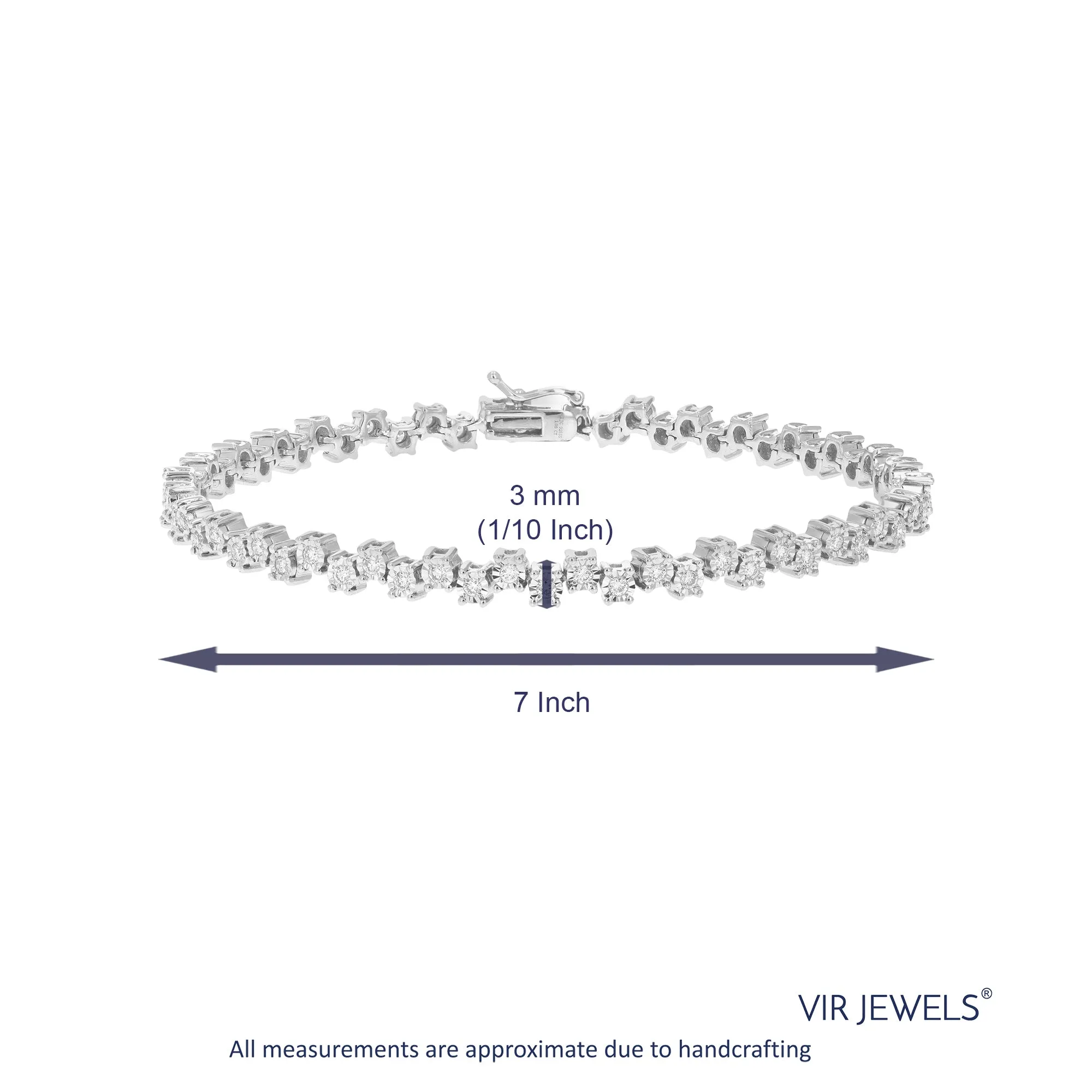 1 cttw Lab Grown Diamond Tennis Bracelet in Silver