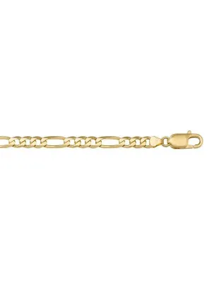 10k, 14k Yellow Gold Figaro Link 7.8 mm Italian Bracelet