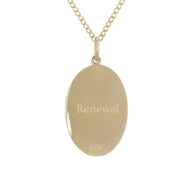 10K Gold Medium Pave Diamond "Protea" Pendant