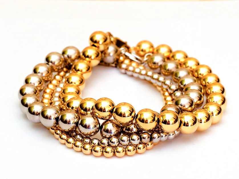 14k Gold Bead Bracelet - 8mm - Men and Women's Bracelet.