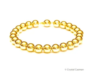 14k Gold Bead Bracelet - 8mm - Men and Women's Bracelet.