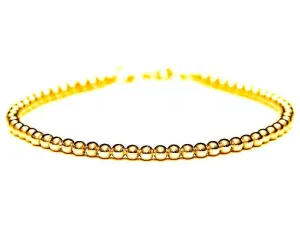 14k Gold Bead Bracelet - Women and Men’s Bracelet - 3mm