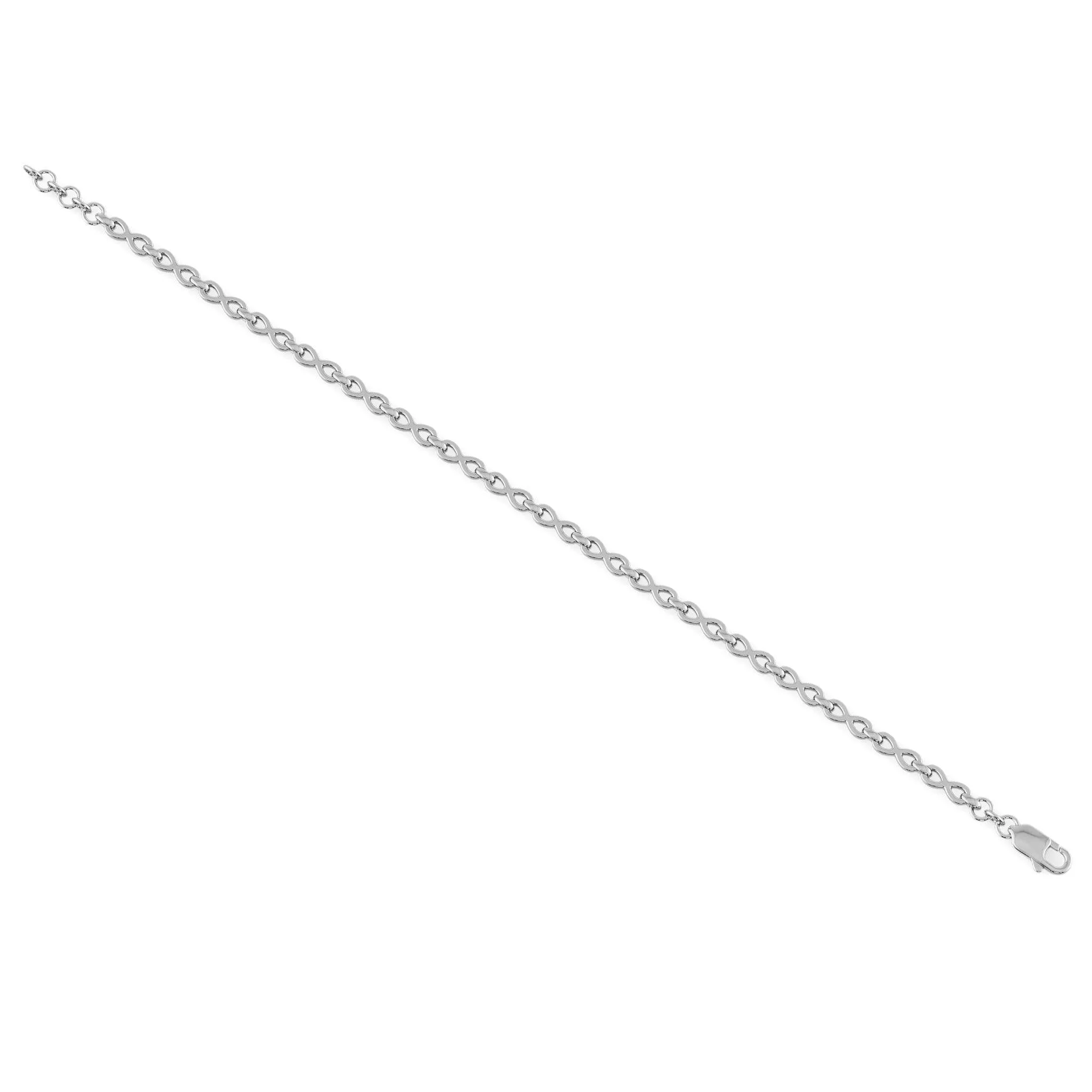 14K Gold Bracelet Eternity 14k Solid White Gold Handmade, Eternity Bracelet, Handmade Bracelet, Gold Bracelet