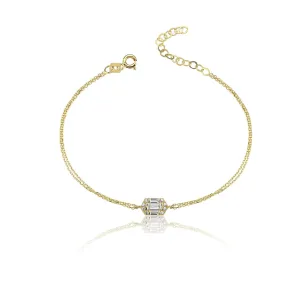 14k Gold Bracket Baguette Bracelet