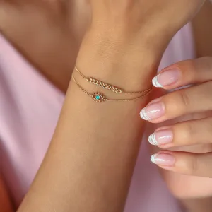 14k Gold Double Eyelash Bracelet