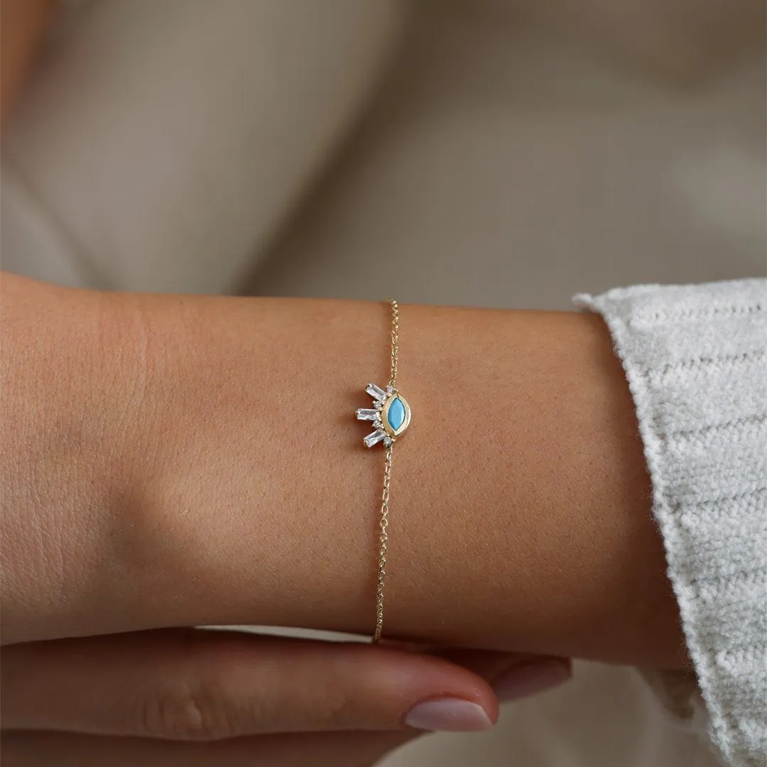 14k Gold Eyelash Bracelet