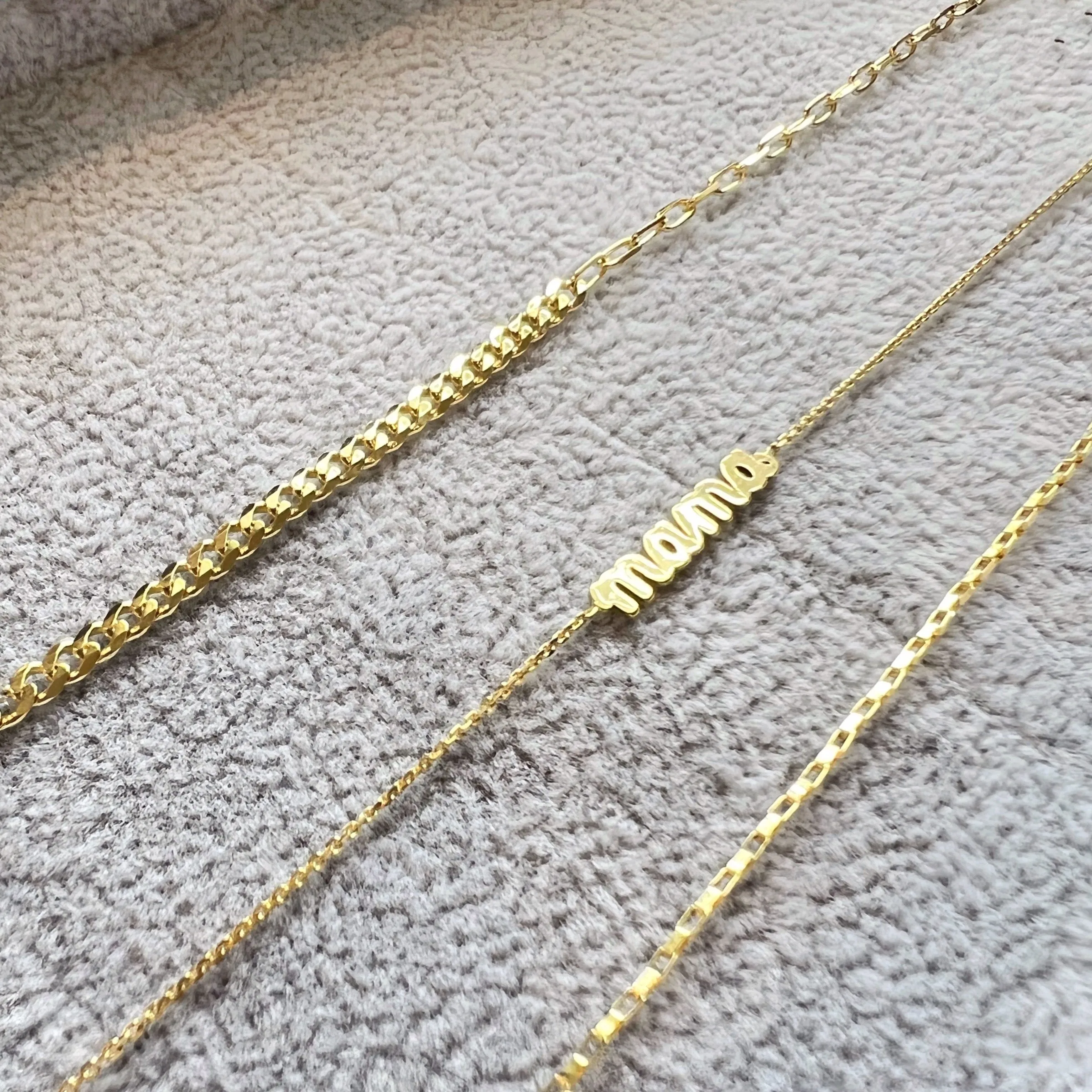 14K Gold Mama Name Plate Bracelet