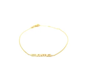 14K Gold Mama Name Plate Bracelet