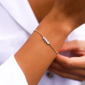 14k Gold Sequential Baguette Bracelet