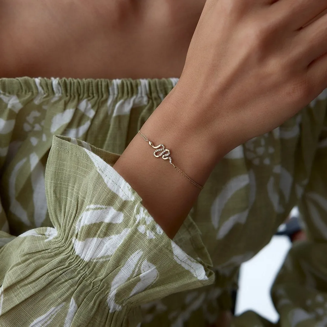 14k Gold Snake Bracelet