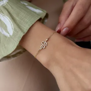 14k Gold Snake Bracelet