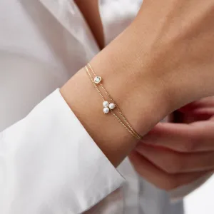 14k Gold Tria Pearl Solitaire Bracelet