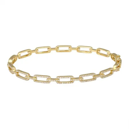 14K Rose Gold Diamond Fancy Link Bangle