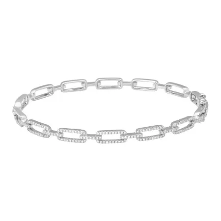 14K Rose Gold Diamond Fancy Link Bangle