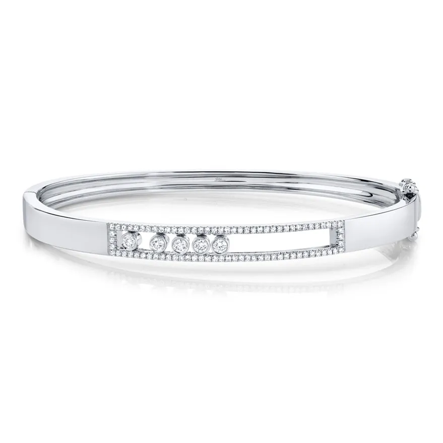 14K Rose Gold Diamond Slider Bangle