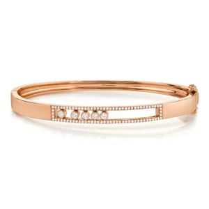 14K Rose Gold Diamond Slider Bangle