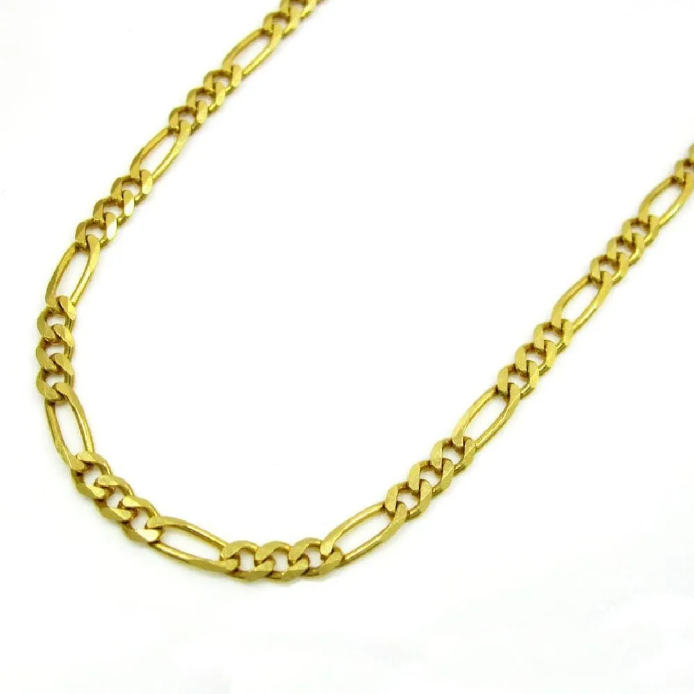 14K Yellow Gold 3MM Classic Figaro Chain & Bracelet