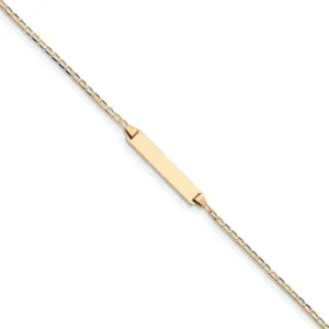 14K Yellow Gold Childrens Curb Link ID Bracelet