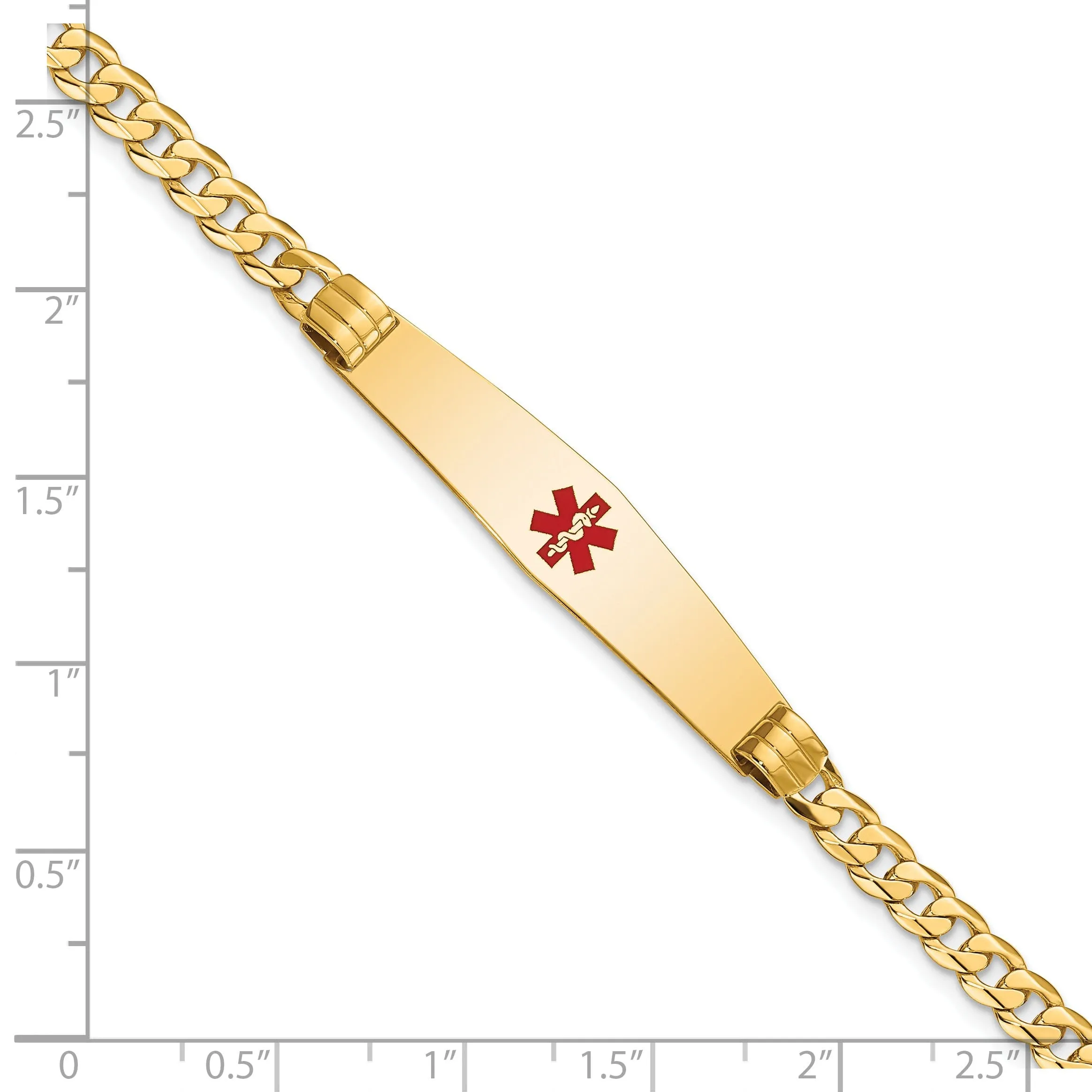 14K Yellow Gold Curb Link Medical ID Bracelet