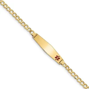 14K Yellow Gold Curb Link Medical ID Bracelet