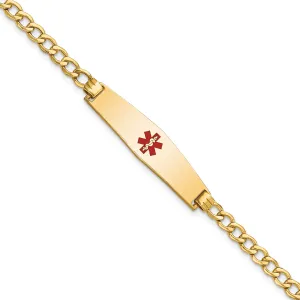 14K Yellow Gold Curb Link Medical ID Bracelet