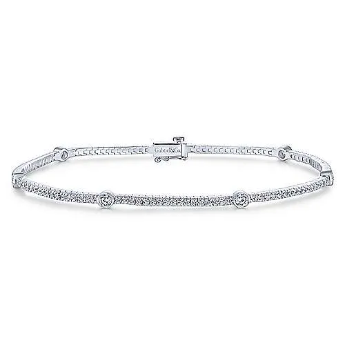 14K Yellow Gold Diamond Tennis Bracelet with Bezel Set Diamonds