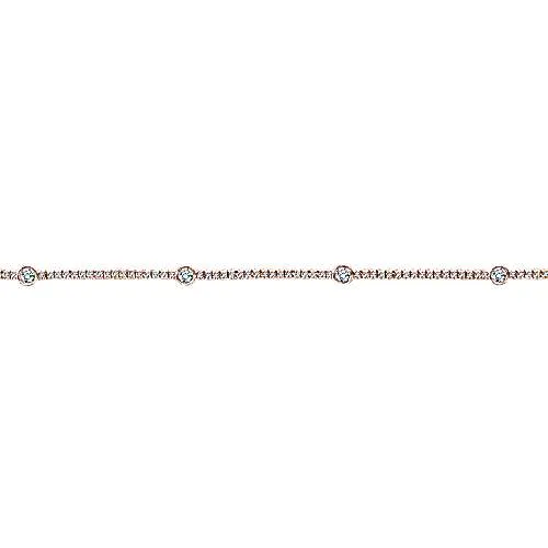 14K Yellow Gold Diamond Tennis Bracelet with Bezel Set Diamonds