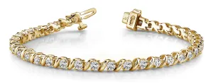 14K Yellow Gold Diamond Tennis Bracelet