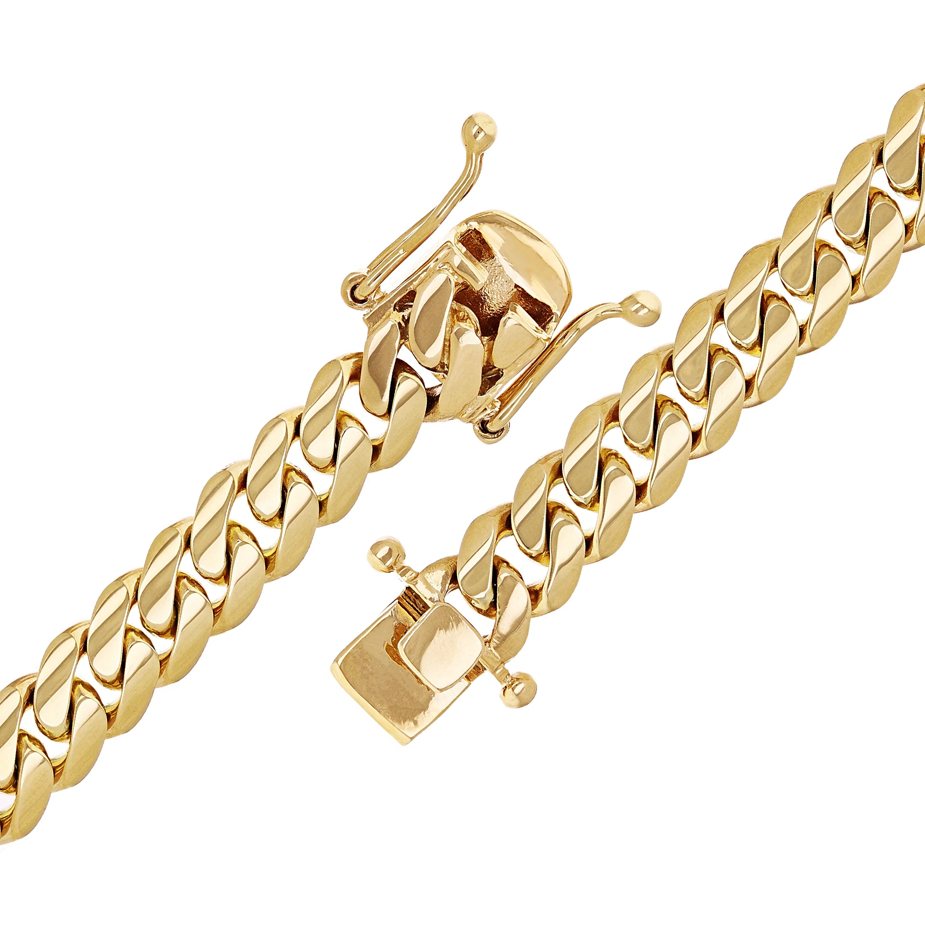 14k Yellow Gold Solid Miami Cuban Chain Bracelet 8" 9mm 50.2 grams