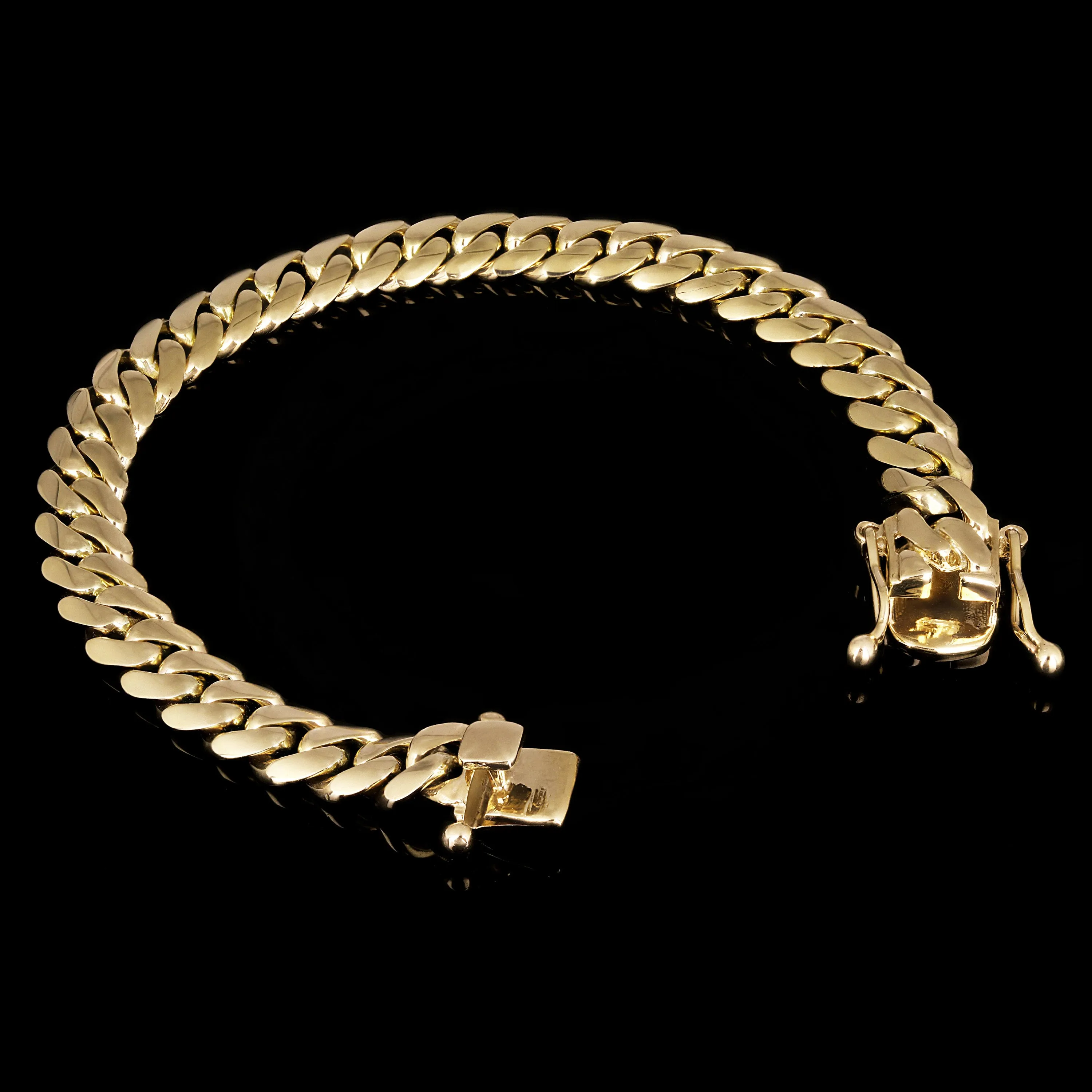 14k Yellow Gold Solid Miami Cuban Chain Bracelet 8" 9mm 50.2 grams