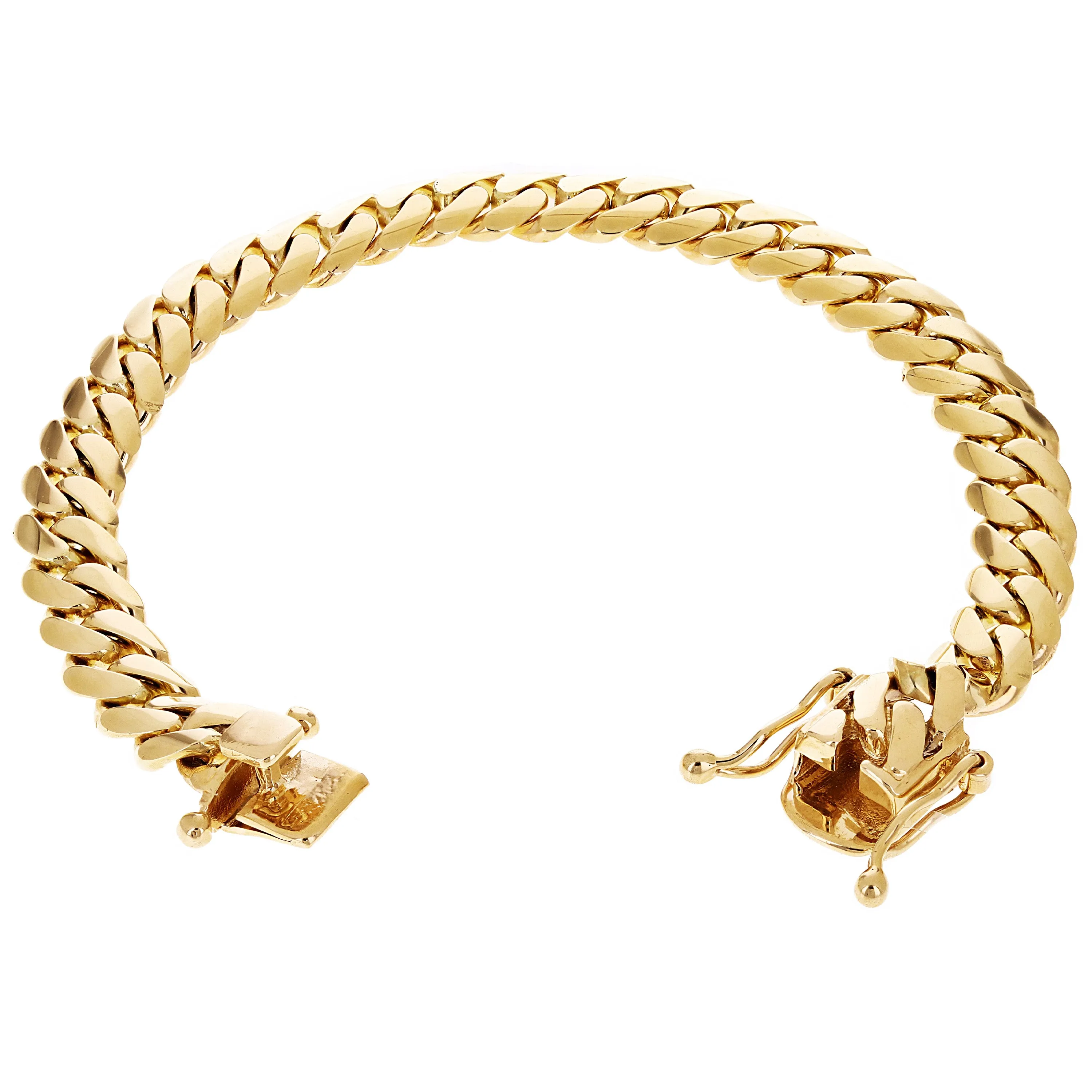 14k Yellow Gold Solid Miami Cuban Chain Bracelet 8" 9mm 50.2 grams