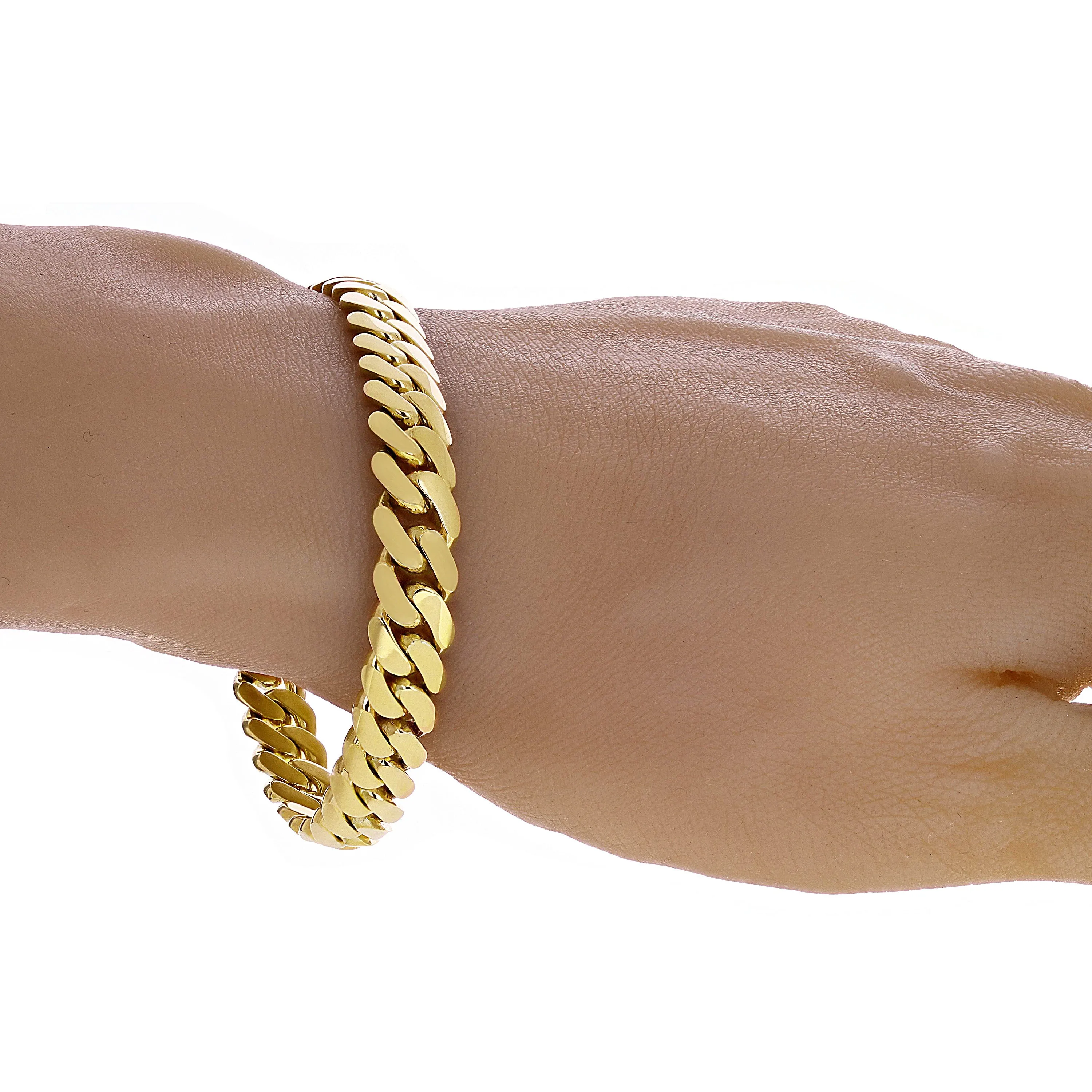 14k Yellow Gold Solid Miami Cuban Chain Bracelet 8" 9mm 50.2 grams