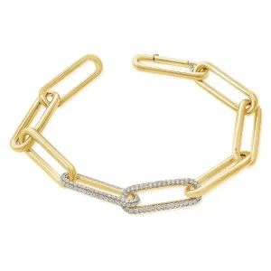 14KT Solid Gold Diamond Luxe Sobia Link Bracelet