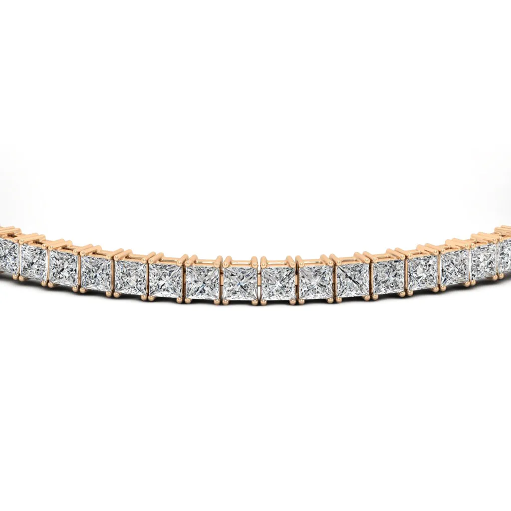 16.80 CTS DEW Moissanite Princess Cut Tennis Bracelet