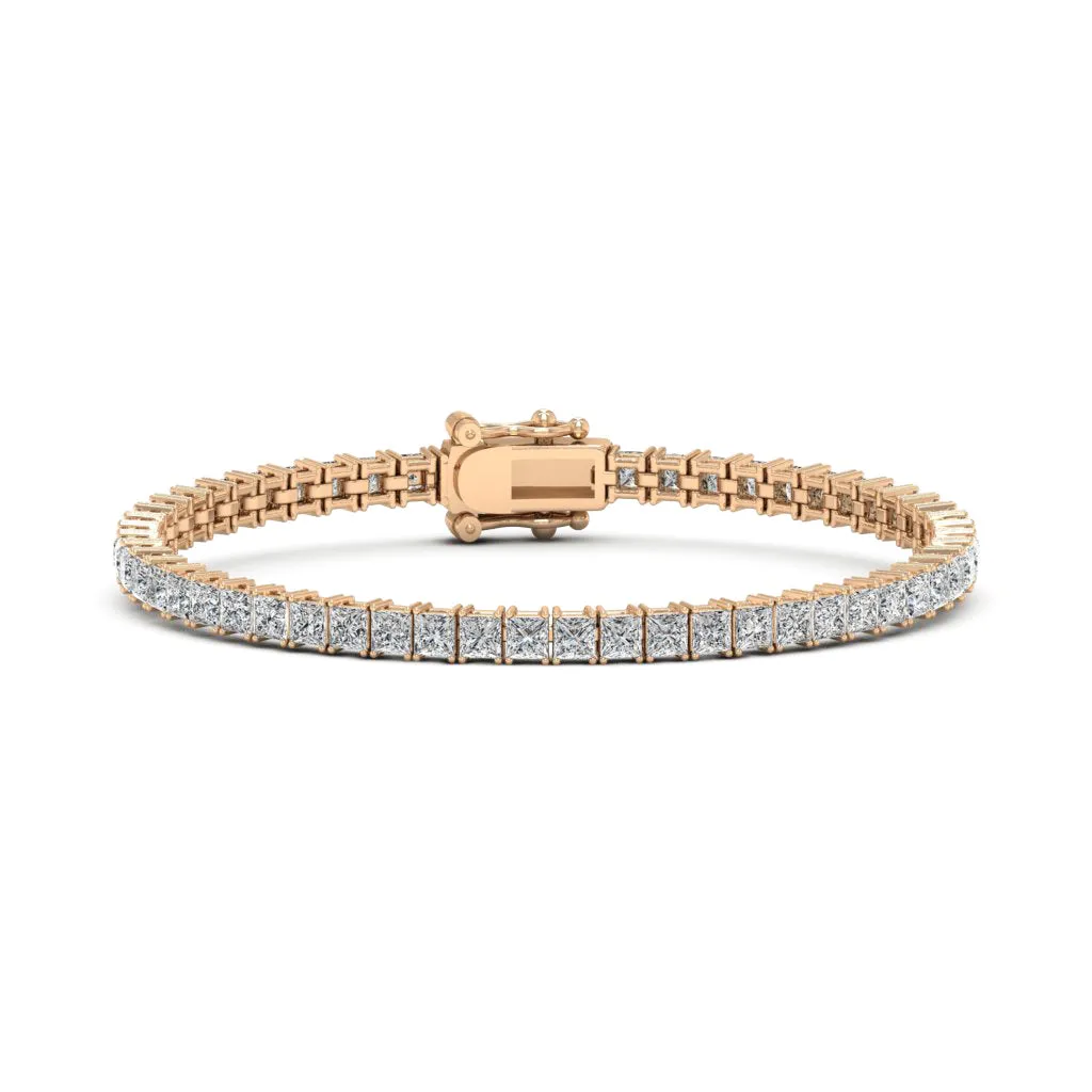 16.80 CTS DEW Moissanite Princess Cut Tennis Bracelet