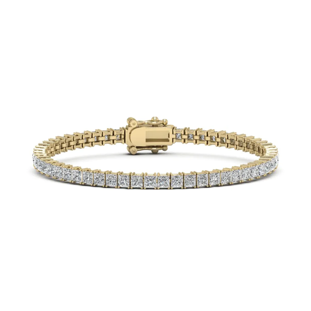 16.80 CTS DEW Moissanite Princess Cut Tennis Bracelet