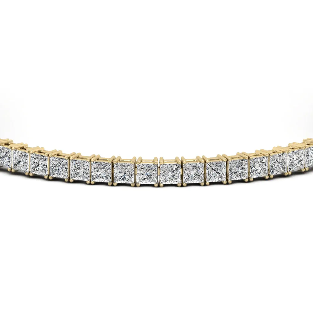 16.80 CTS DEW Moissanite Princess Cut Tennis Bracelet
