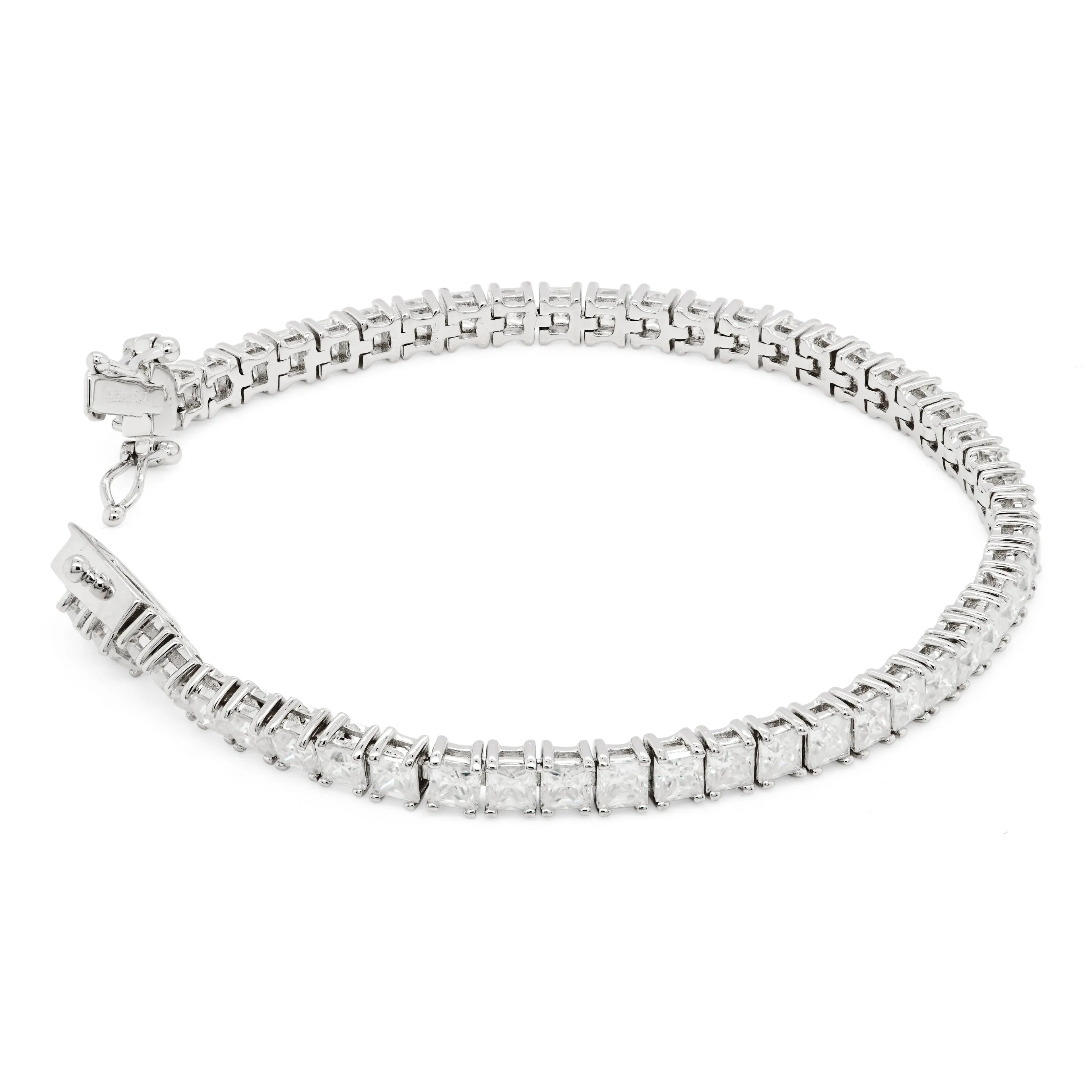 16.80 CTS DEW Moissanite Princess Cut Tennis Bracelet