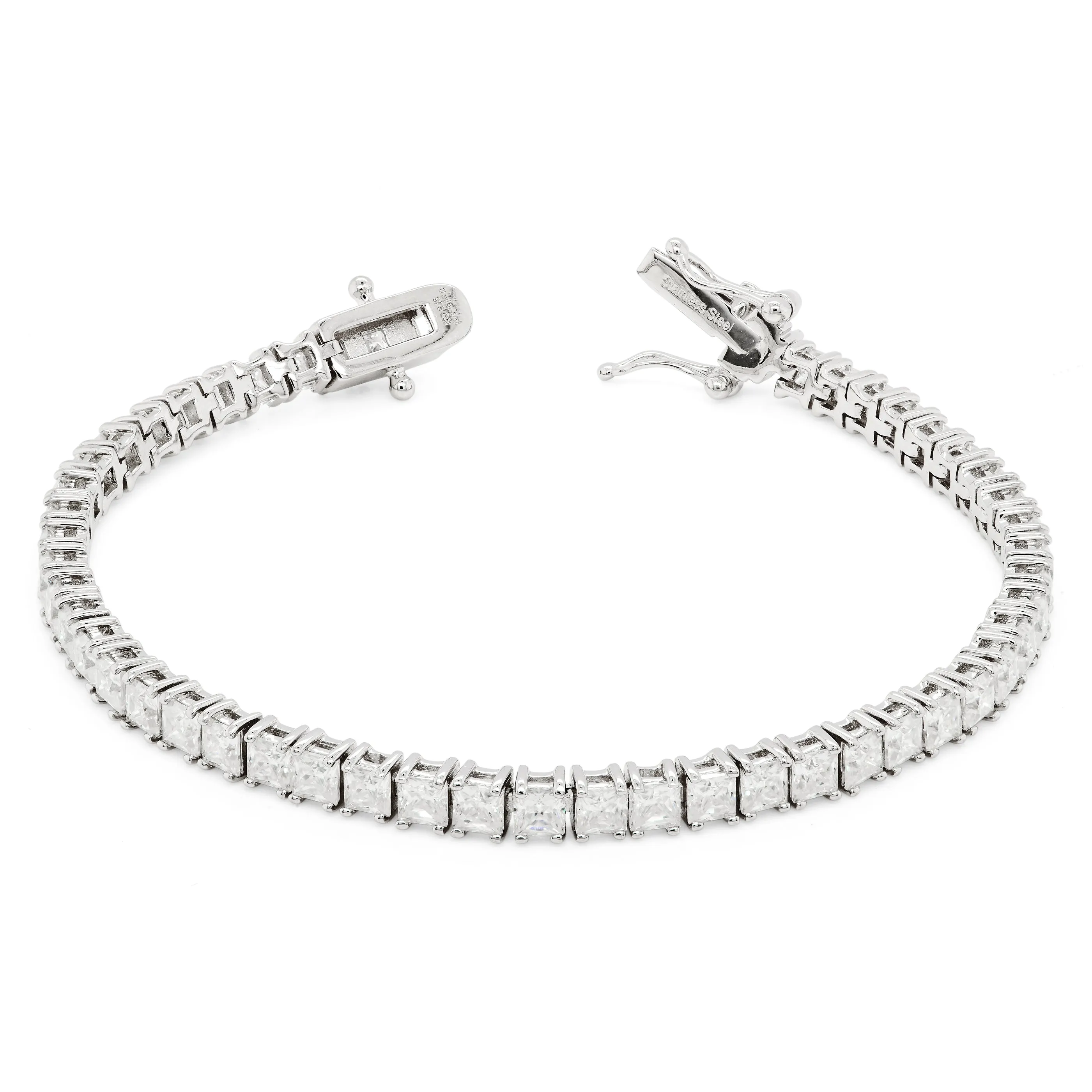 16.80 CTS DEW Moissanite Princess Cut Tennis Bracelet