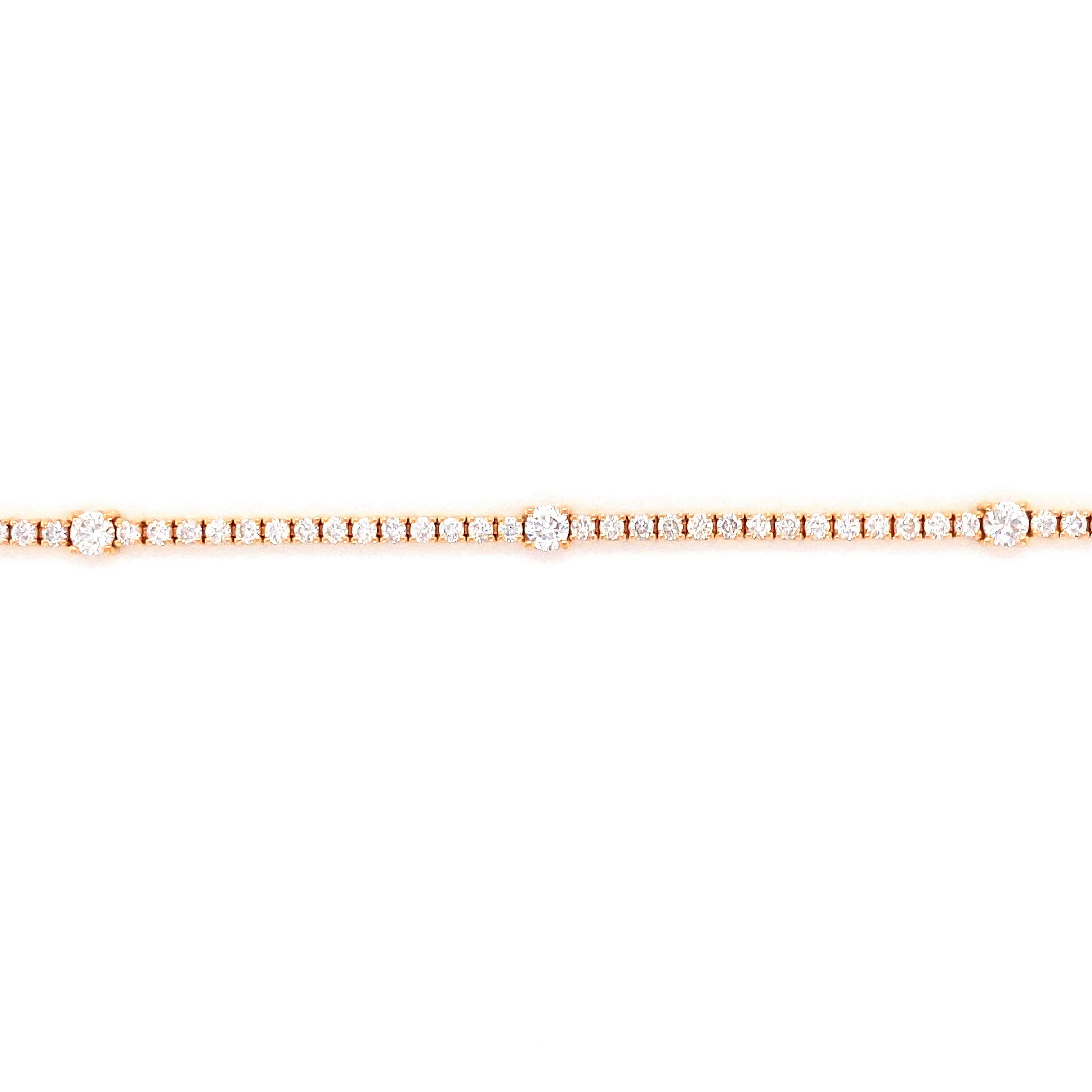 18K Rose Gold Diamond Tennis Bracelet