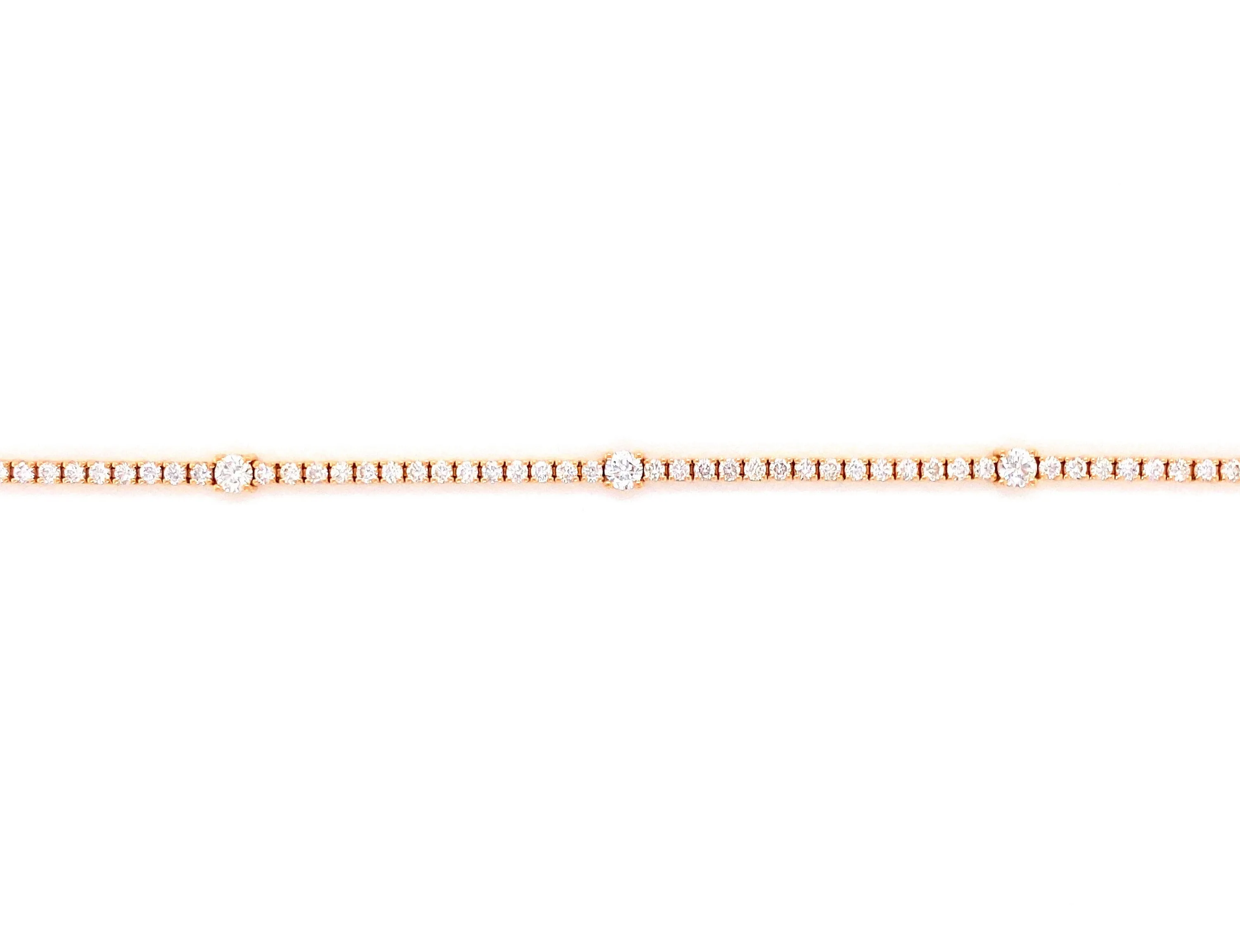18K Rose Gold Diamond Tennis Bracelet
