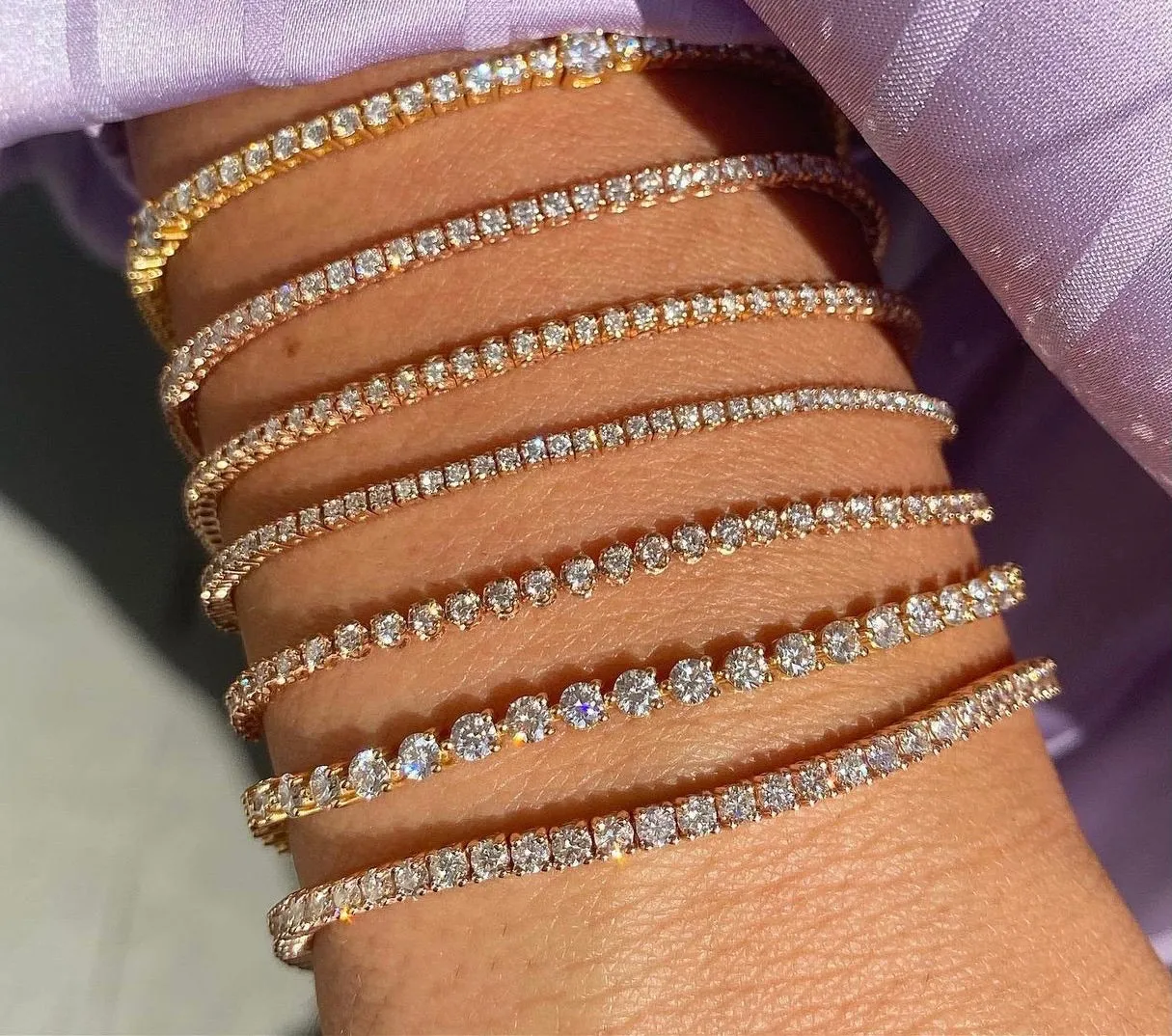 18K Yellow Gold Diamond Tennis Paperclip Bracelet