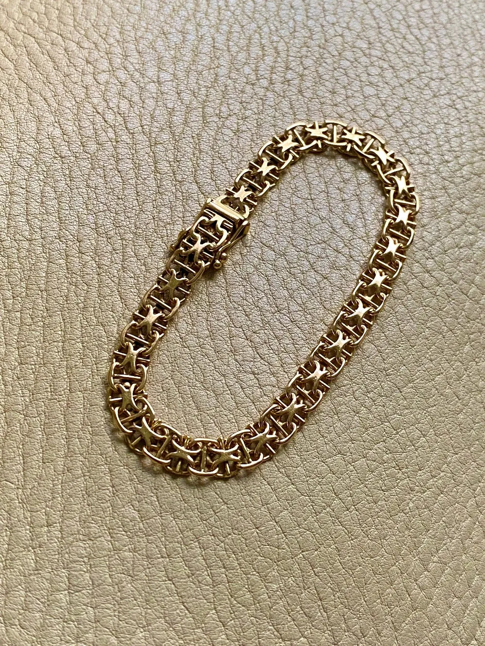 1962 Star link with bars - Bracelet in 18k gold - 7.25 inch length