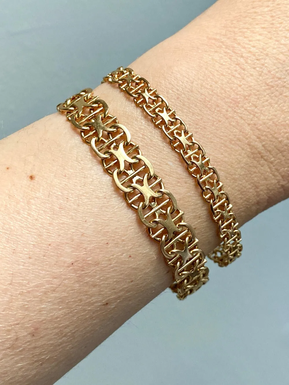 1962 Star link with bars - Bracelet in 18k gold - 7.25 inch length