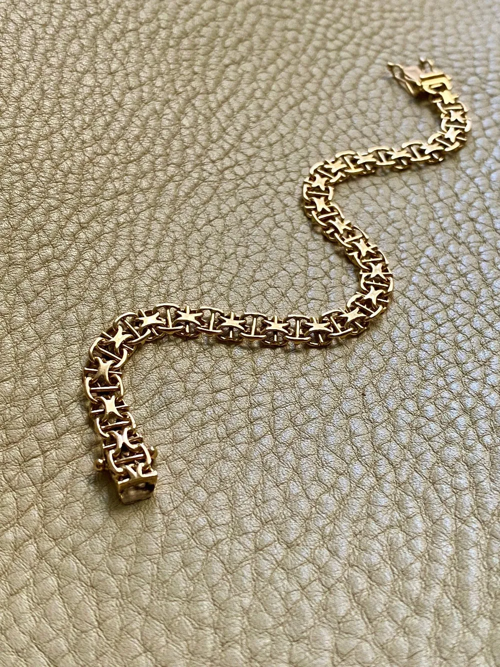 1962 Star link with bars - Bracelet in 18k gold - 7.25 inch length