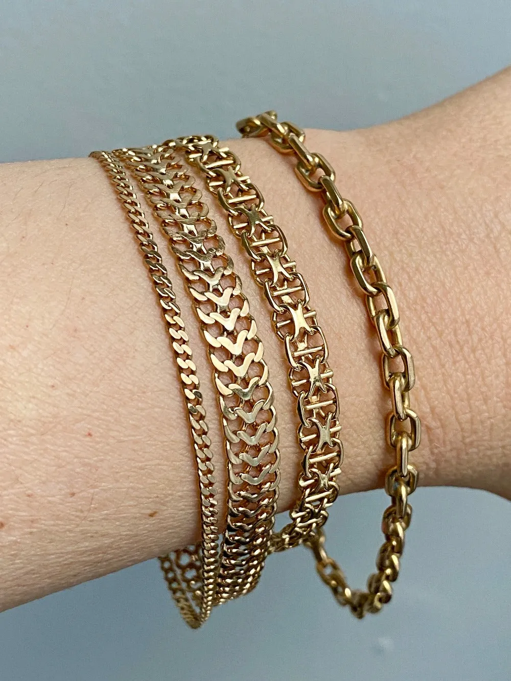 1962 Star link with bars - Bracelet in 18k gold - 7.25 inch length